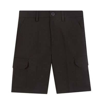 Boys' black school cargo shorts